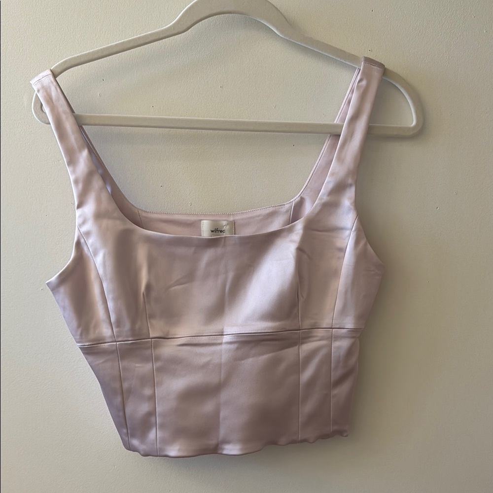 Aritzia Cropped Satin Top